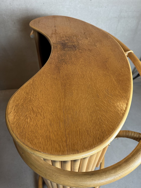 Image 1 of Vintage TIKI Bar + Regal (Bambus und Eichenfurnier)