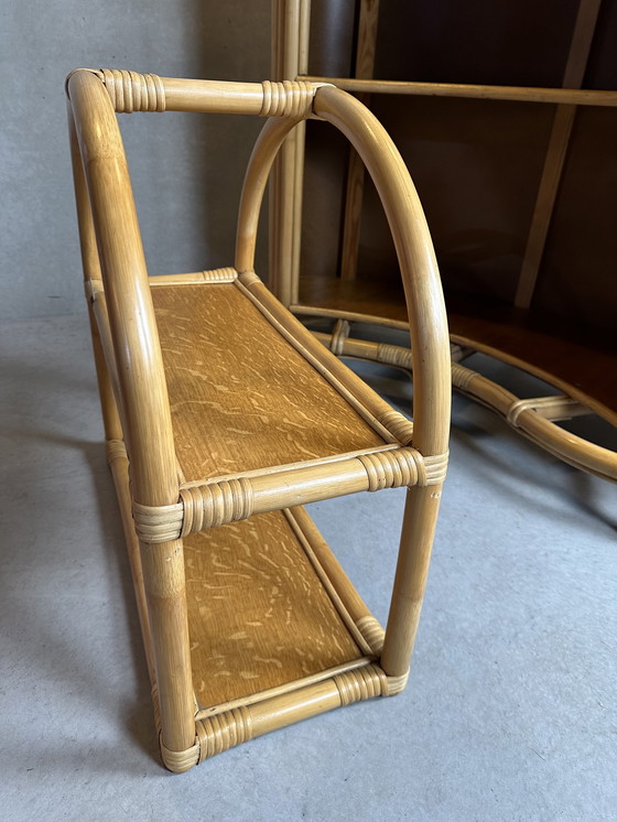 Image 1 of Vintage TIKI Bar + Regal (Bambus und Eichenfurnier)