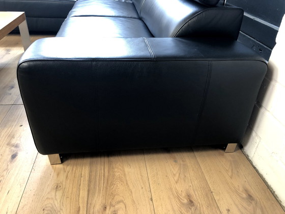 Image 1 of Ledersofa Mit Verstellbaren Kopfstützen Ledercouch Lederecksofa