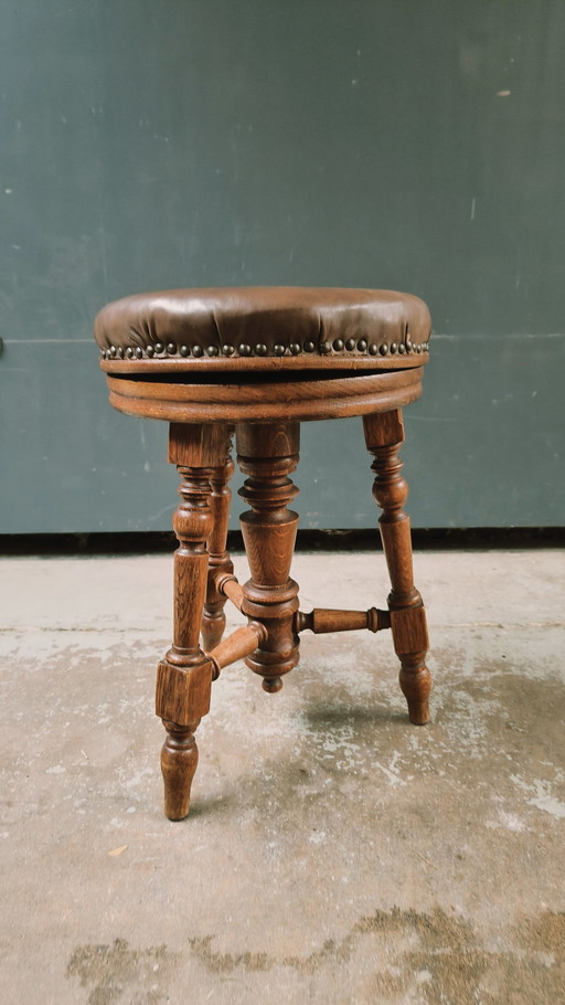 Vintage Antike Eiche Klavierhocker 1880 Napoleon Iii