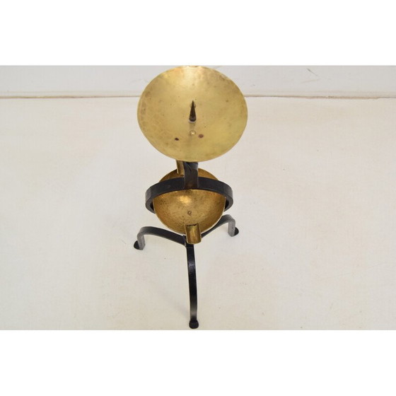 Image 1 of Mid-Century Metall und Messing Kerzenhalter und Aschenbecher, Tschechoslowakei 1960er Jahre