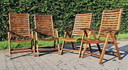 4 Teakholz-Liegestühle, zusammenklappbar