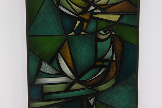 Image 1 of Vintage Ellemarie Woolley zugeschrieben emailliertem Glas Kunstwerk