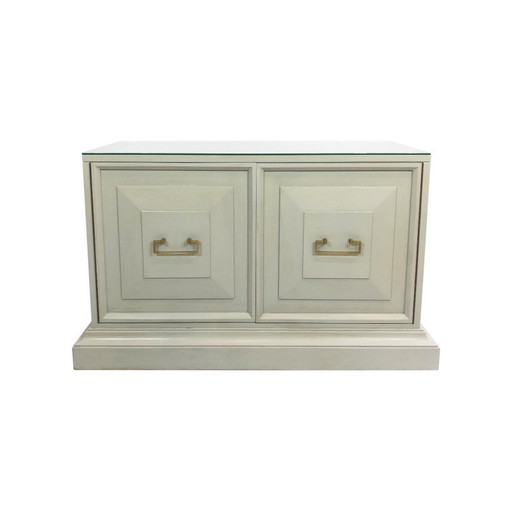 Vintage Entenei Schrank in Holz und Messing, USA 1970