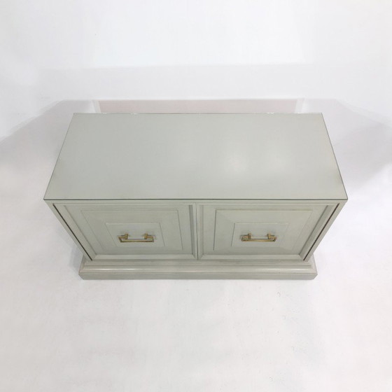 Image 1 of Vintage Entenei Schrank in Holz und Messing, USA 1970