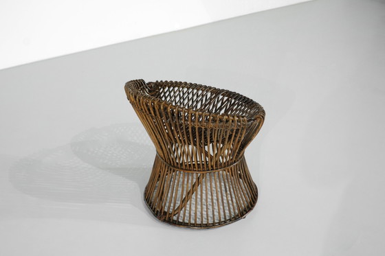 Image 1 of Hocker aus Rattan, Italien, 1960er Jahre.