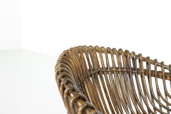 Image 1 of Hocker aus Rattan, Italien, 1960er Jahre.