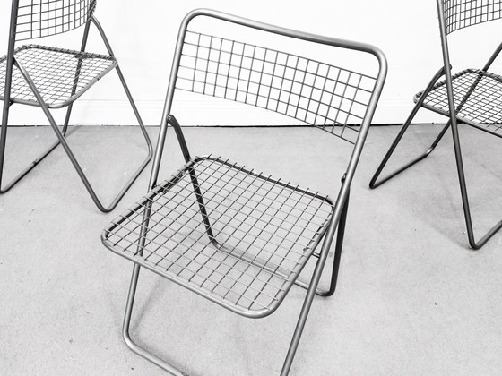 Image 1 of 3 ital. Wire Chairs Klappstühle Gitter ähnl. Ted Net Ikea 1990