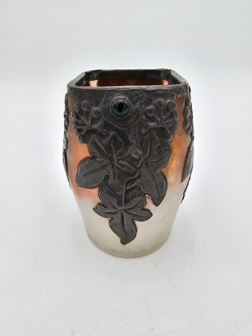 Jugendstil Vase Pate De Verre Tevan Margit