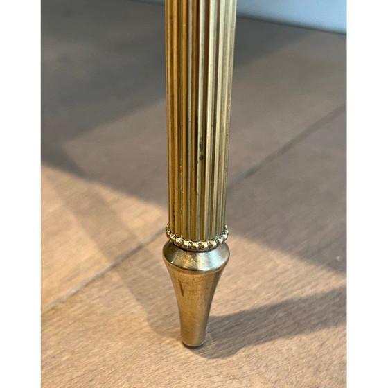 Image 1 of Paar Sofagarnituren aus Messing mit grünen Marmorplatten, 1940er Jahre