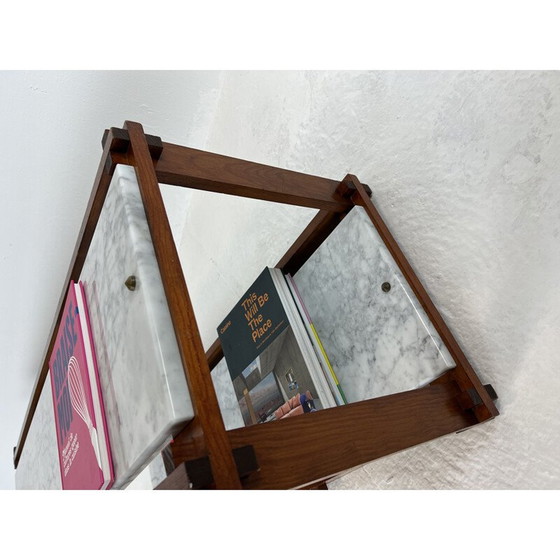 Image 1 of Modernistisches Regal aus Marmor und Holz, 1980