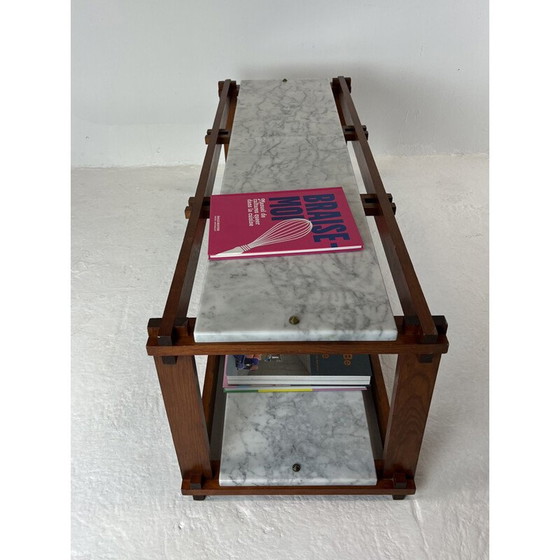 Image 1 of Modernistisches Regal aus Marmor und Holz, 1980