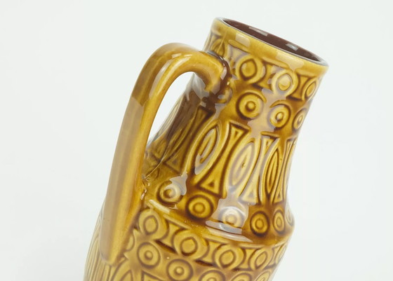 Image 1 of scheurich mid century VASE 1960er Jahre Dekor hellas ocker glasiert Modell 423-25