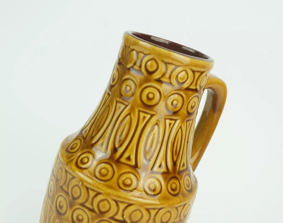 Image 1 of scheurich mid century VASE 1960er Jahre Dekor hellas ocker glasiert Modell 423-25