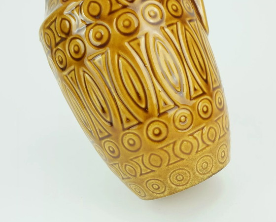 Image 1 of scheurich mid century VASE 1960er Jahre Dekor hellas ocker glasiert Modell 423-25