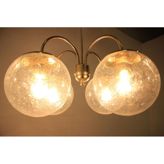 Image 1 of Vintage-Kronleuchter aus Glas und Metall von Kamenicky Senov, 1980