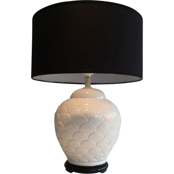 Image 1 of Vintage-Lampe aus weißer Keramik, 1970