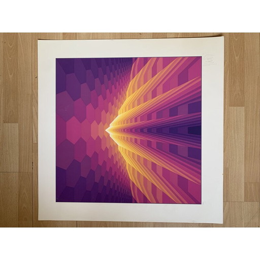 Alte Lithographie von Yvaral, 1978