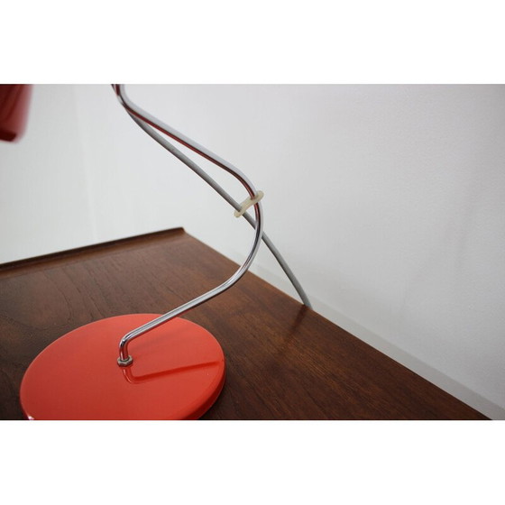 Image 1 of Rote Tischlampe von Josef Hurka für Lidokov, Tschechoslowakei 1970