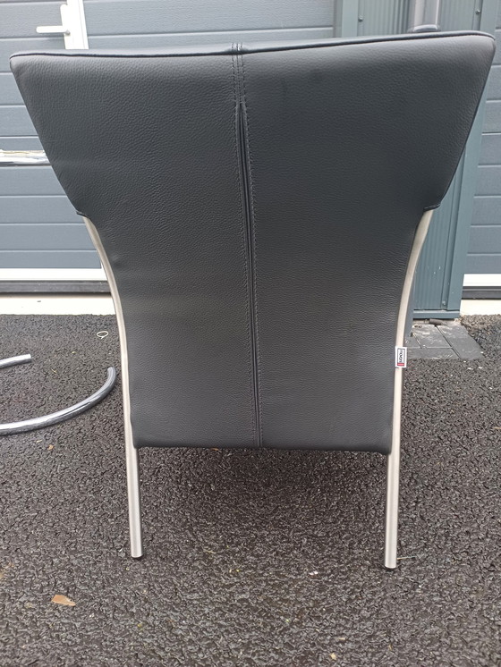 Image 1 of Schwarzes Leder Fauteui von Movani