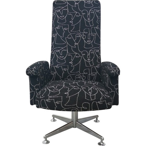 Vintage-Sessel aus Metall und Stoff von Ligne Roset, Frankreich 1970