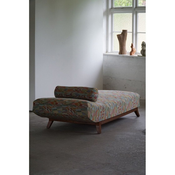 Image 1 of Vintage Art Deco dänisches Tagesbett in Stoff von Cabinetmaker, 1940er Jahre