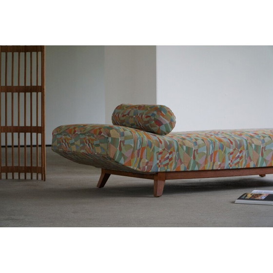 Image 1 of Vintage Art Deco dänisches Tagesbett in Stoff von Cabinetmaker, 1940er Jahre