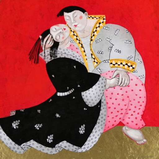 Ada Breedveld - Japanische Frauen V – lithos zeefdrukken, Figuratief