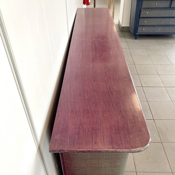 Image 1 of Vintage Anrichte aus Rattan und Esche von Roberti Rattan, Italien 1990