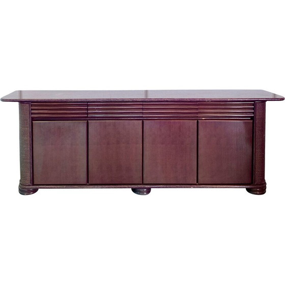 Image 1 of Vintage Anrichte aus Rattan und Esche von Roberti Rattan, Italien 1990