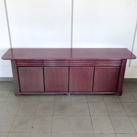 Image 1 of Vintage Anrichte aus Rattan und Esche von Roberti Rattan, Italien 1990