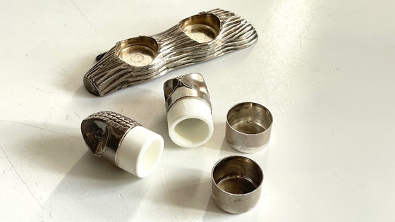 Image 1 of M.H. Salz Pfeffer Set Metall Silber Vintage