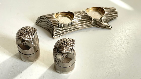 Image 1 of M.H. Salz Pfeffer Set Metall Silber Vintage