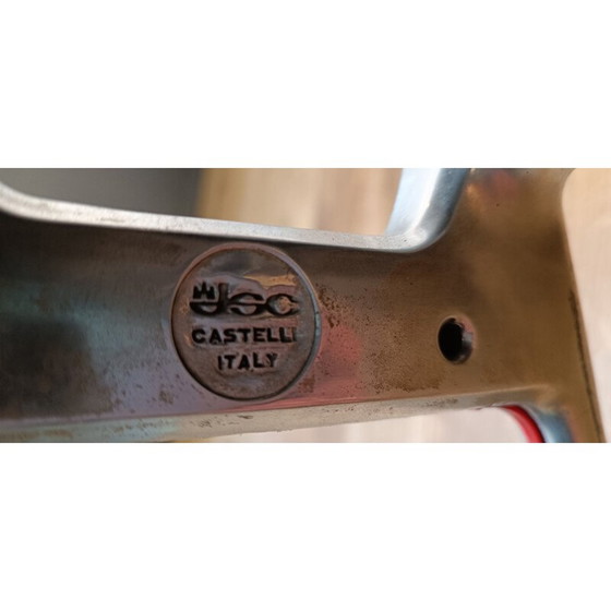 Image 1 of Vintage Jsc Castelli Stuhl aus verchromtem Aluminium und Leder von Giancarlo Piretti, 1960