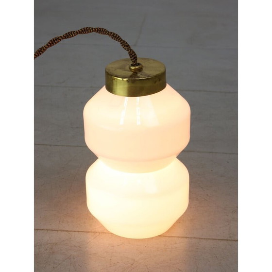 Image 1 of Nachttischlampe aus Messing und Opalin