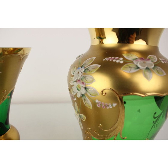 Image 1 of Vintage Vase aus böhmischem Goldglas, Tschechisch 1950