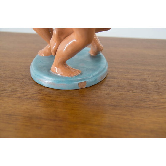 Image 1 of Vintage Keramik-Skulptur von zwei Kindern, Tschechoslowakei 1940er Jahre