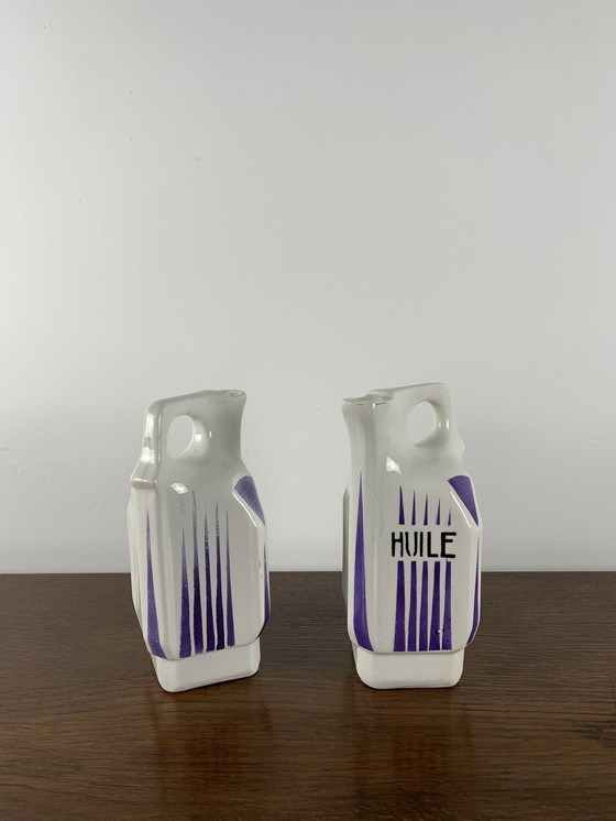 Image 1 of Art-Deco-Öl- und Essig-Set, Nimy, Belgien, 1930