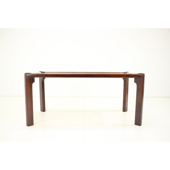 Image 1 of Vintage Couchtisch aus Holz und Glas von Drevotva, Tschechoslowakei 1970