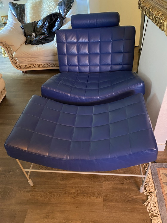 Image 1 of Leolux Sessel + Fußhocker