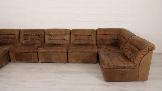 Image 1 of Modulares Sofa | Elementbank | Leder | Braun