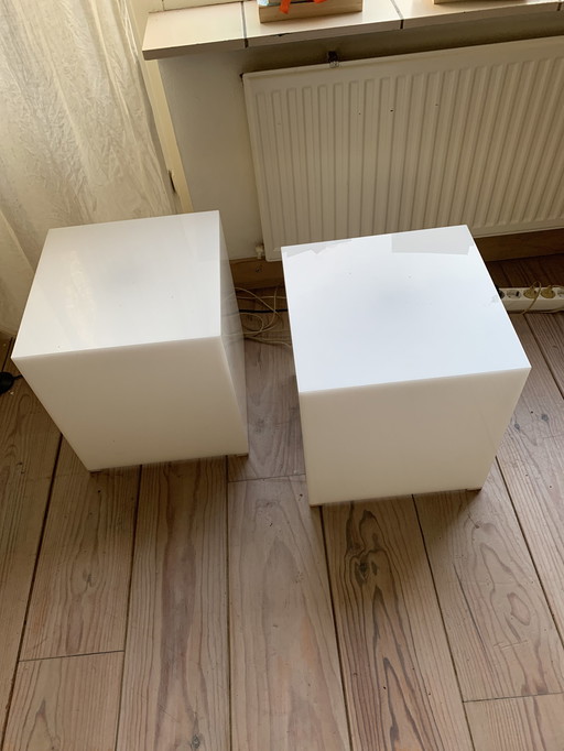 2x Vintage Würfellampen