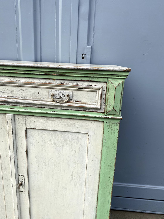 Image 1 of Brocante Mädchenschrank Grün Weiß