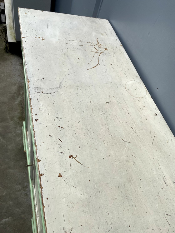 Image 1 of Brocante Mädchenschrank Grün Weiß