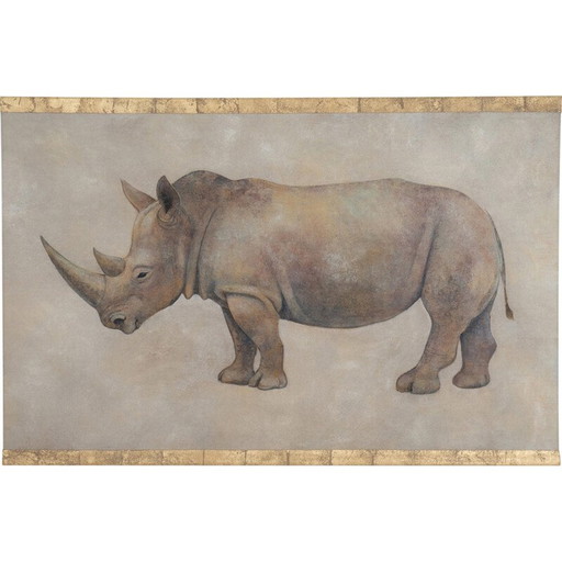 Vintage gemalt Leinwand Nashorn