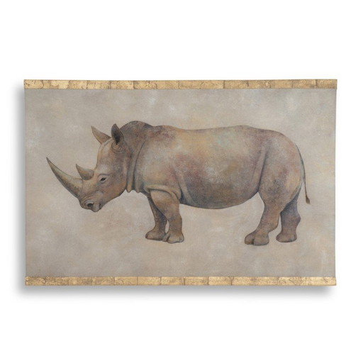 Vintage gemalt Leinwand Nashorn