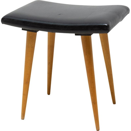 Vintage Hocker aus Buchenholz für Západoslovenské nábytkárské závody, Tschechoslowakei 1970er Jahre