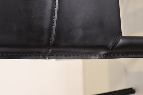 Image 1 of 6x Cattelan Italia Esszimmerstühle aus schwarzem Leder