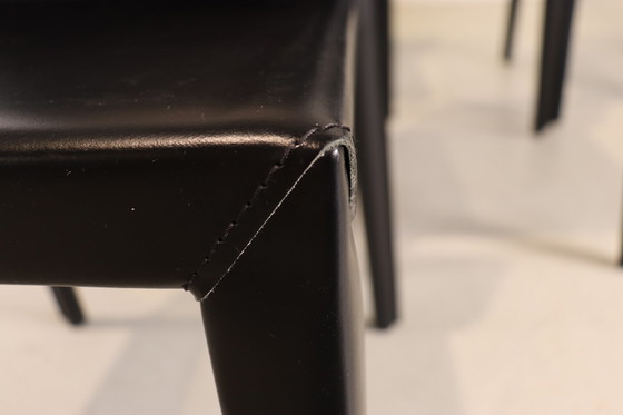 Image 1 of 6x Cattelan Italia Esszimmerstühle aus schwarzem Leder
