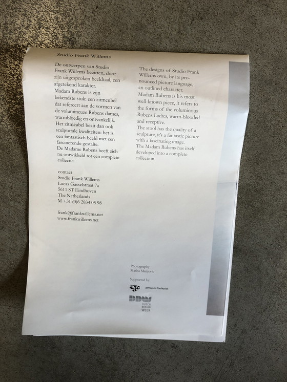 Image 1 of Frank Willems Madam Rubens Stuhl + Hocker